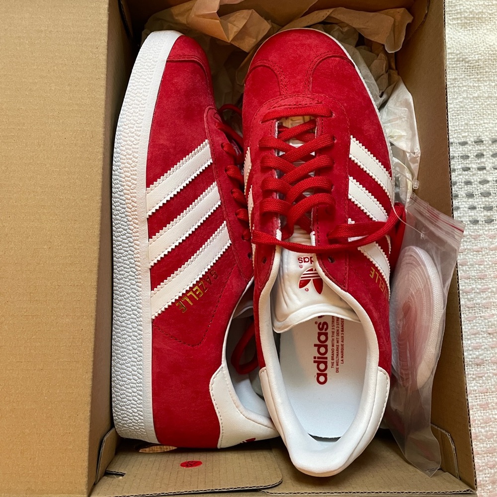 Brand new in box - sold out Adidas Gazelle Scarlet Red
